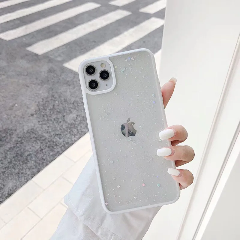 

Candy Color Epoxy Star Is Suitable for Apple 11 Pro Max Silicone XR/SE/8P Mobile Phone Case IPhone12 Protective Cover Wholesale