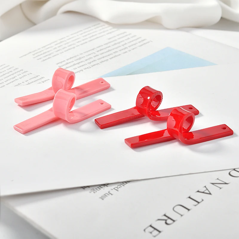 Ins милые и Интересные красные розовые ленты скрученные Акриловые DIY Ювелирные