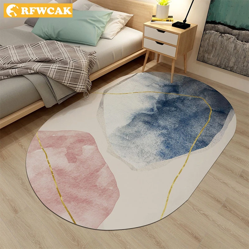 

Ins Geometric Carpet For Living Room Area Rugs Anti-slip Badroom Large Rug Coffee Table Mat Bedroom Bedside Yoga Pad Home Decor