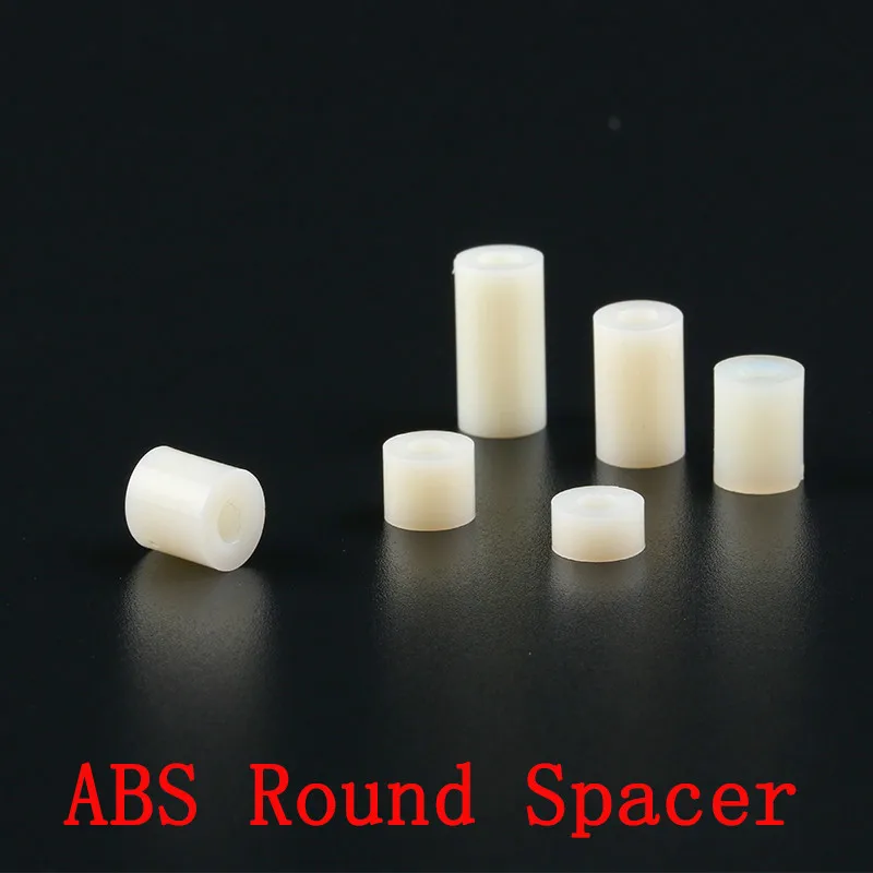 100 шт/партия M3 винты ABS Rround Spacer стойка Белый нейлон нерезьбовая прокладка круглая полая упорная шайба
