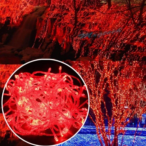 Red Рождественский наружный Рождественский светильник s светодиодный струнный светильник s наружный праздничный свадебный декоративный светодиодный декоративный светильник - Испускаемый цвет: Red