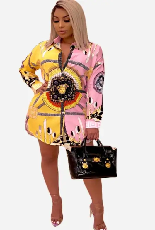 Новинка Осень/Зима 2019 Женская длинная рубашка в европейском и американском стиле