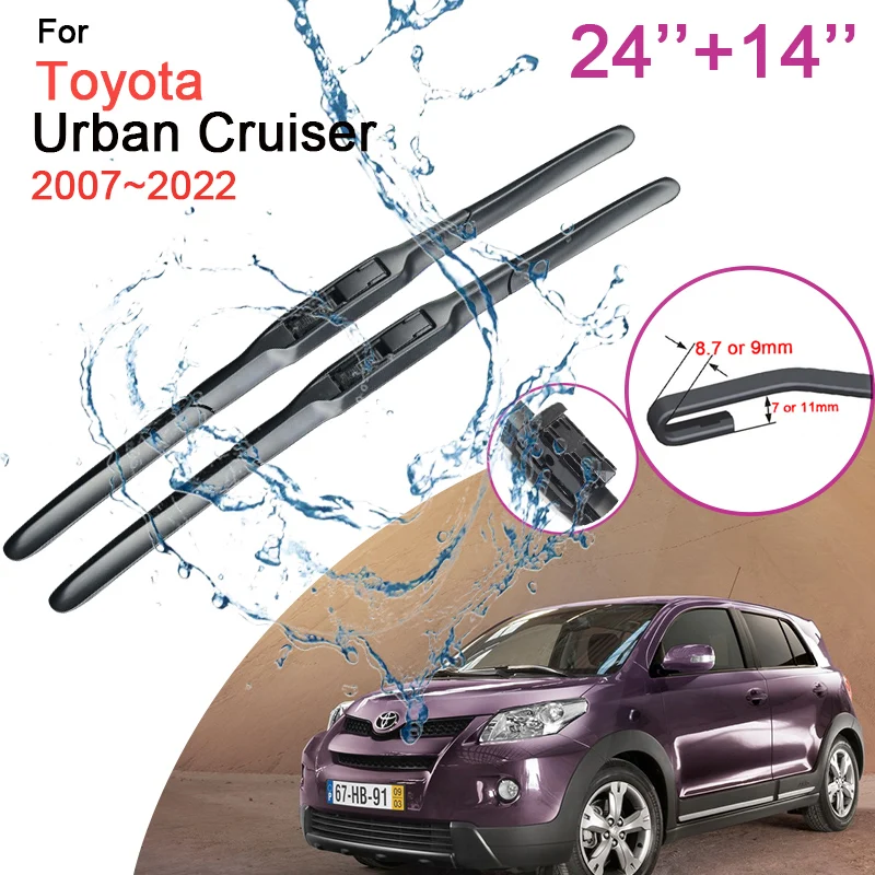 

Car Front Windshield Wiper Blades for Toyota Urban Cruiser XP110 2007 2008~2022 Two Frameless Rubber Snow Scraping Accessories