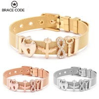 brace code fashion woman men bracelet stainless steel mesh bracelets aircraftkey charm fine bracelet for female men jewelry