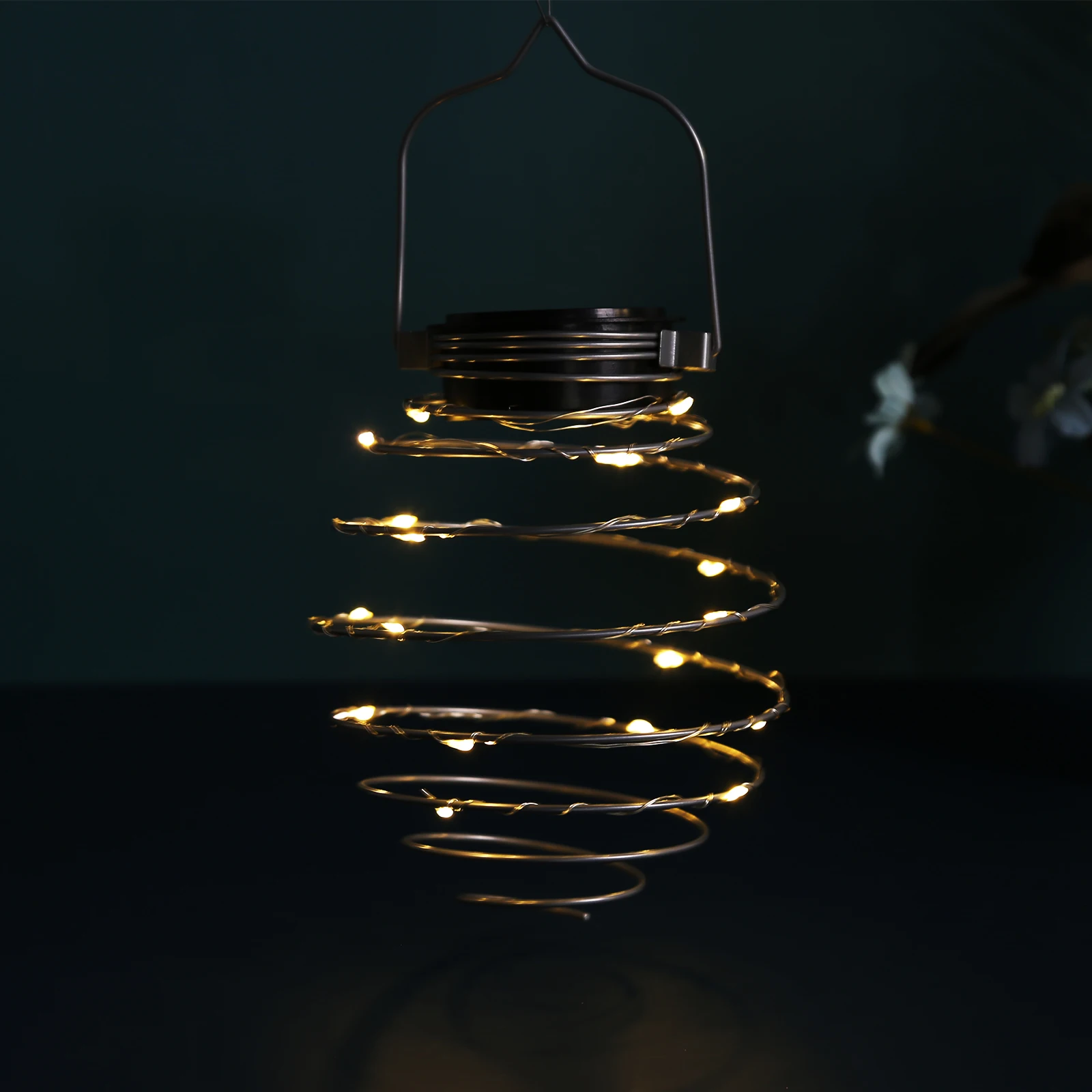 구매 4 Pcs 태양 전원 된 LED 나선형 매달려 조명 야외 조명 LED 와이어 랜 턴 철 아트 램프 정원 안뜰에 대 한 홈 장식