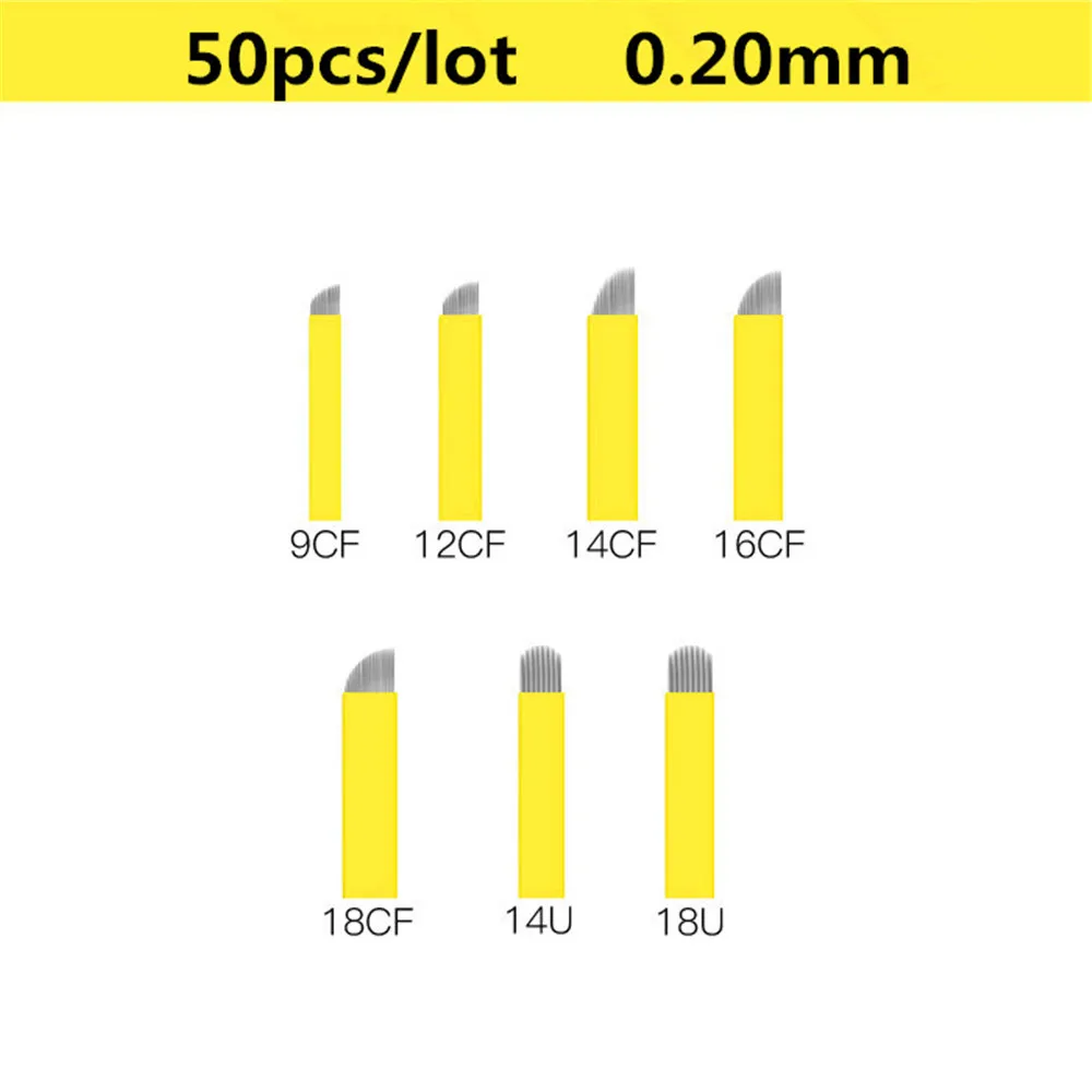 

Иглы для микроблейдинга тени, брови лезвия, иглы для татуажа, 50 шт.