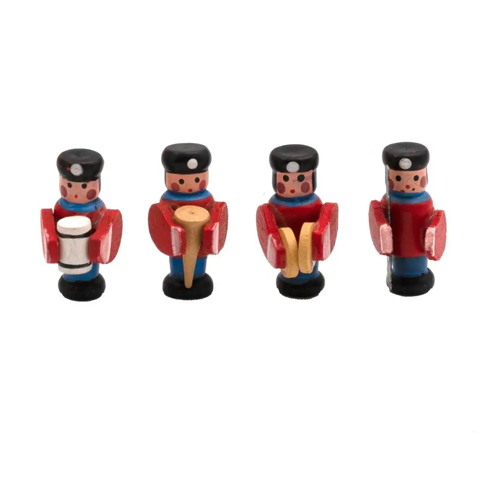 купить 4Pcs 1/12 Dollhouse Miniature Accessories Mini Wooden Drum Band Doll Simulation Furniture Figure Toys for Doll House Decoration в интернет-магазине