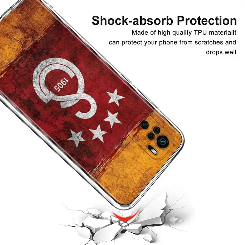

Transparent Cover Turkey Galatasaray For Xioami Redmi Note 10 10S 9T 9S 9 8T 8 7S 7 6 5A 5 4X 4 Pro Max Phone Case
