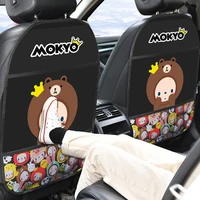 cute monkey car seat back child cover protector for kids cartoon protection for car seat anti kick mat storage bag waterproof