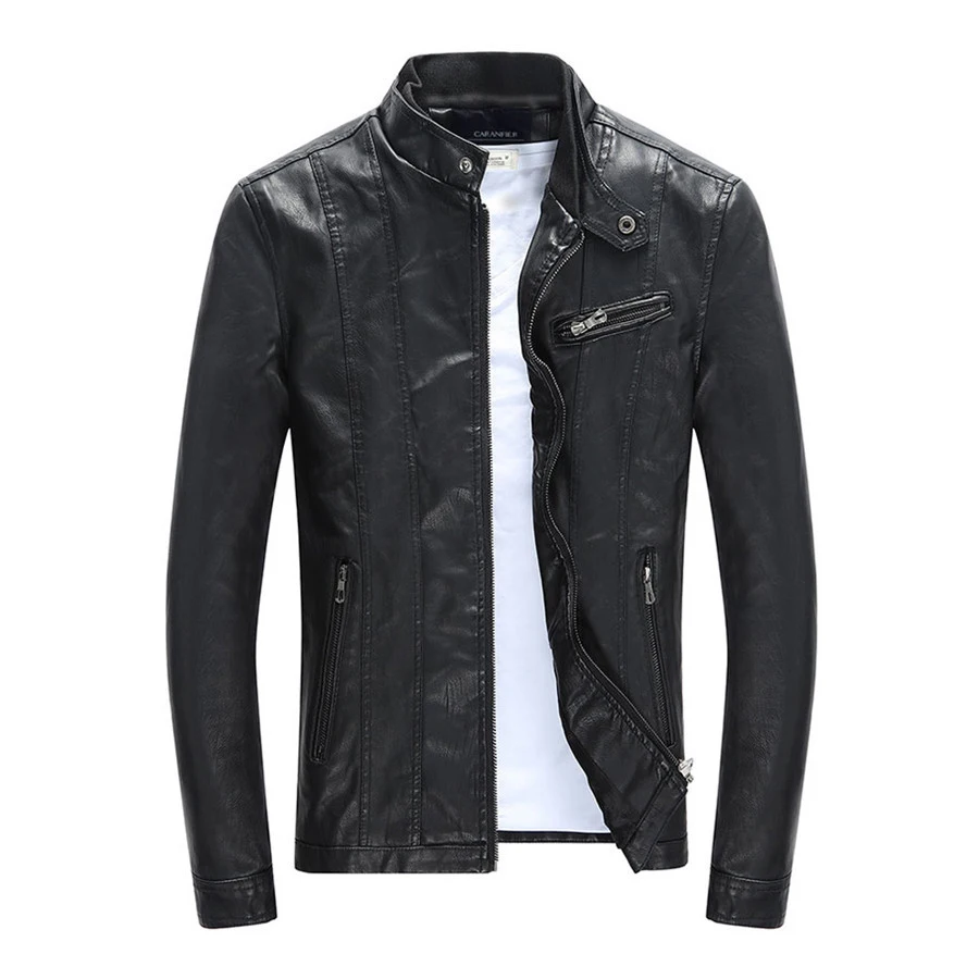 Мужская куртка из ПУ пальто мотоциклетные Искусственная кожа Размеры M-3XL Для
