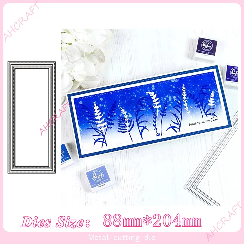 Тонкий сшитый прямоугольник рамка металлические режущие штампы для diy