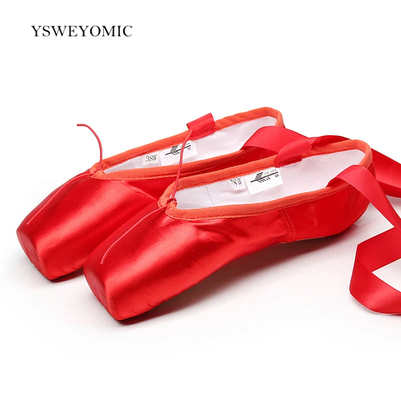 

Pointe Toe Ballet Dance Shoes Nude Black Red Bandage Ballet Shoes Girl Woman Professional Canvas Silk Point Shoes Ballet For Kid