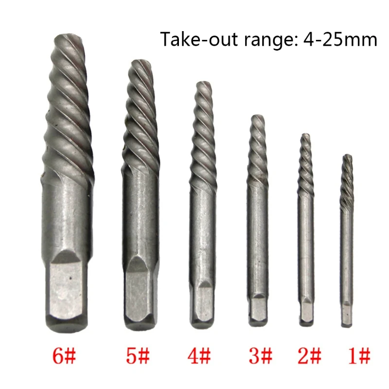 

5/6/8pcs Screw Extractor Easy Out Drill Bits Remover Set for Damaged Broken Bolt Faucet Water Pipe Tool