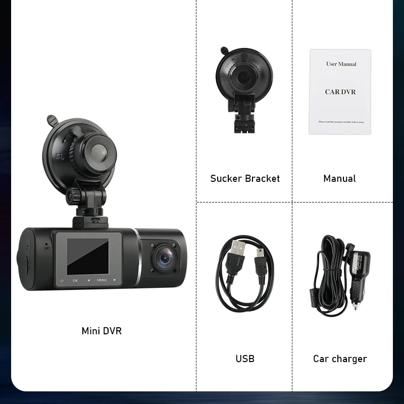 

2021 Dual Lens 1.5" Mini Car DVR Dash Cam Front and Inside Camera Driving Recorder Parking Monitoring Vehicle Registrar