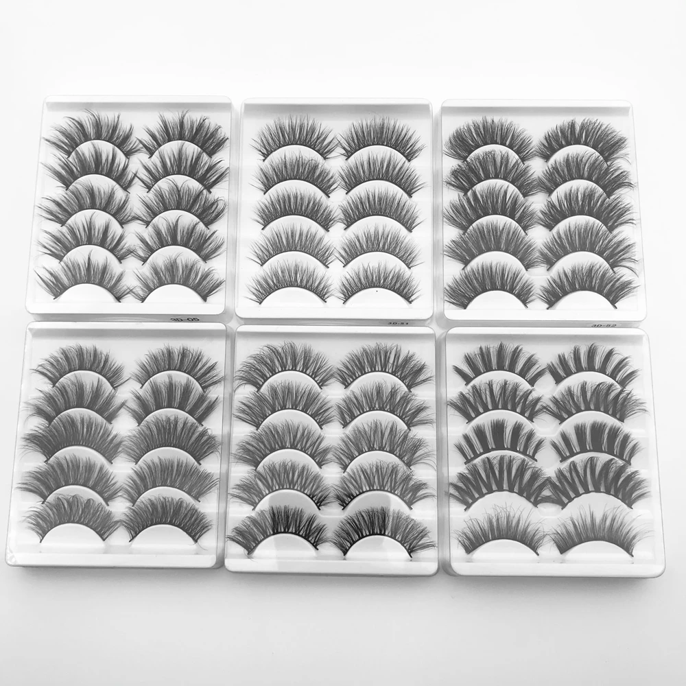 

Mink Eyelashes 5 Pairs 3D Mink Lashes Handmade Natural False Eyelashes Eyelash Extension Fluffy Wispy False Eyelashes