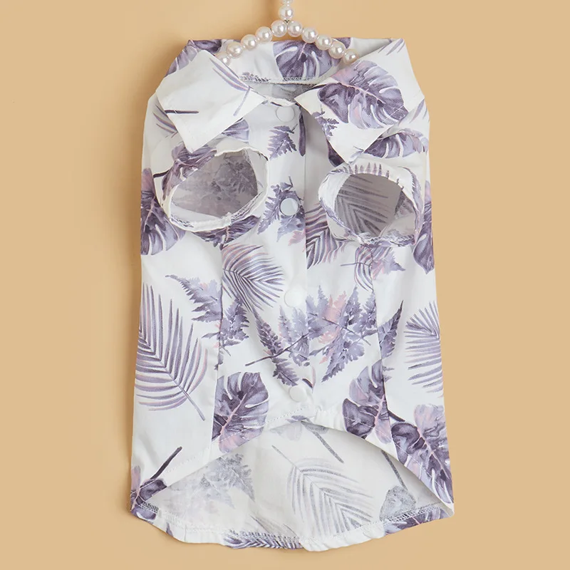 

Summer Dog Printed Clothes Tropical Leaves Print Cat Puppy Hawaii Beach Shirt Coat Colorful Puppy Cat Costume Vest Pets Outfits