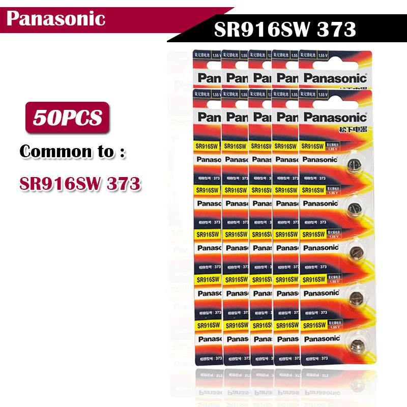 50 шт. Panasonic 100% оригинальный 1 55 в SR916SW 373 кнопочный элемент часы батарея для часов