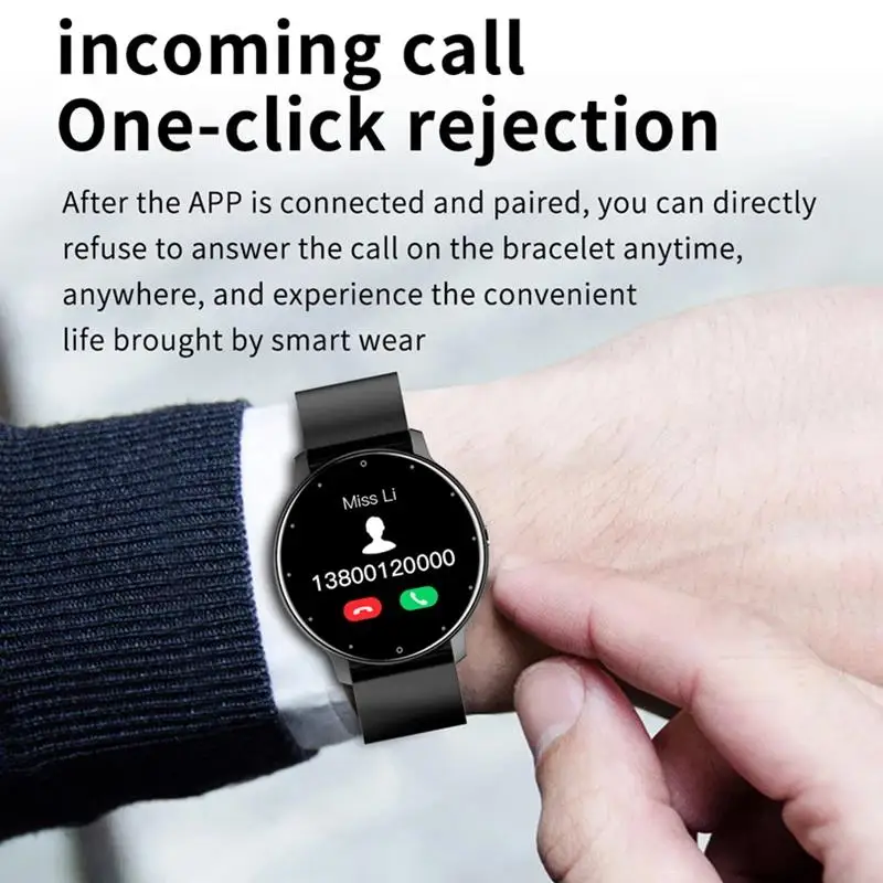 

Smart Watch Full Touch Men Women Round Screen Sport Fitness SmartWatch Heart Rate Monitor Waterproof Bluetooth for Android iOS