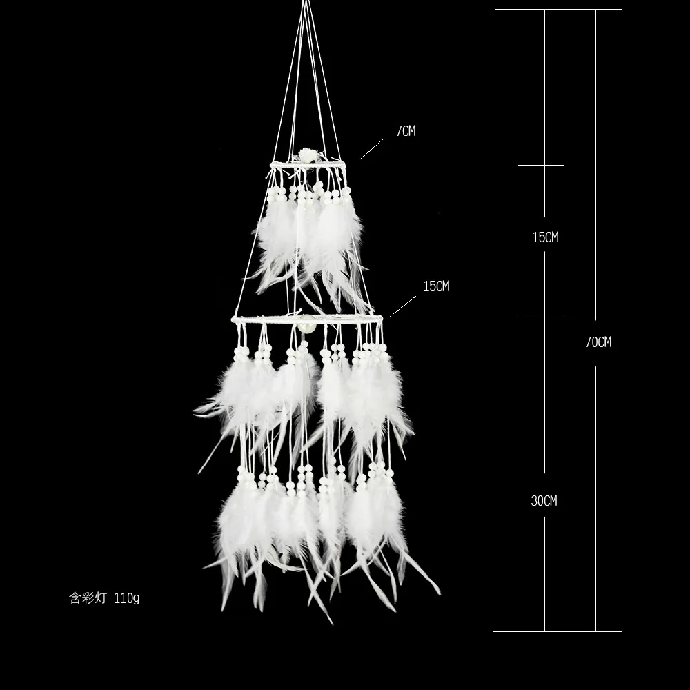 

Feather Braided Wind Chimes Dreamcatcher Hanging Decoration for Baby Tent Party Bar Home Bedroom Living Room DIY Art Decor