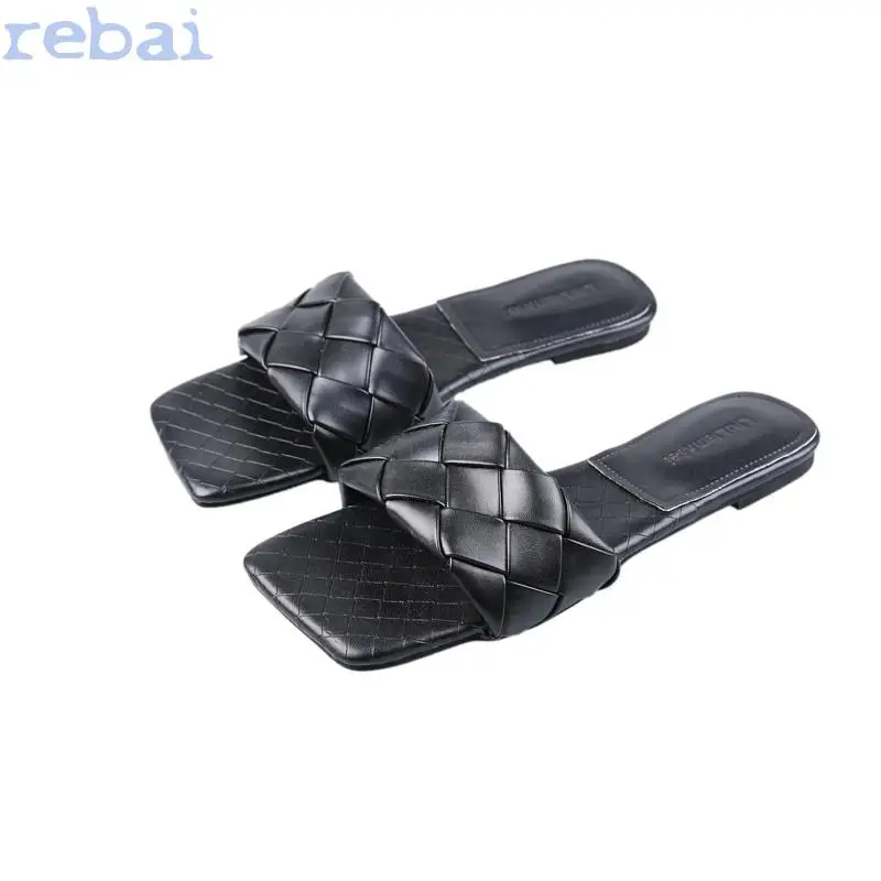 

Summer Sandals New 2021 Flat Bottom Fashion Women Slides Big Size Slip on Sandals Woman Outside Beach Flat Designer Shoes