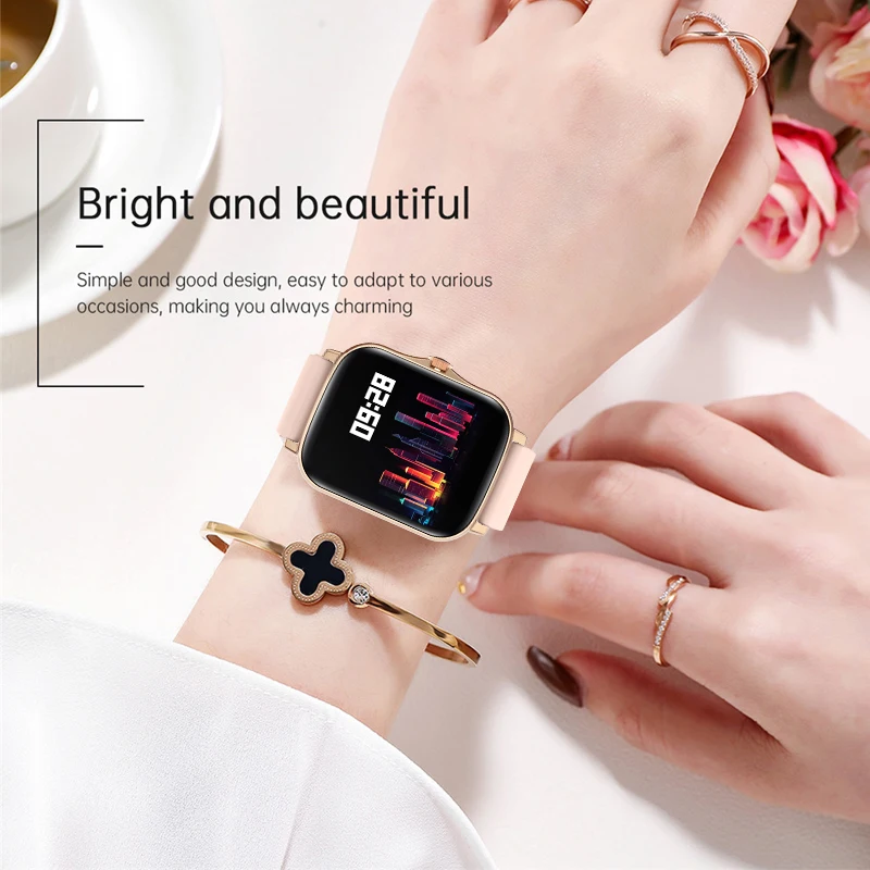 

LIGE 2021 New P8 Plus 1.69 Inch Smart Watch Men Full Touch Fitness Tracker Waterproof Sports Women Smartwatch For Xiaomi Phone