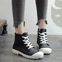 new fashion rain boots women shoes candy color non slip jelly shoes woman ankle boots lace up waterproof gumd boots galoshes