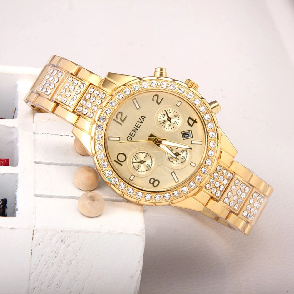Женские часы из Женевы изысканные браслеты блестящие бриллианты роскошные