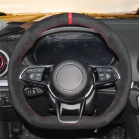 diy anti slip wear resistant steering wheel cover for audi tt 8s tts 14 19 tt rs 16 19 r8 4s 15 19 car interior decoration