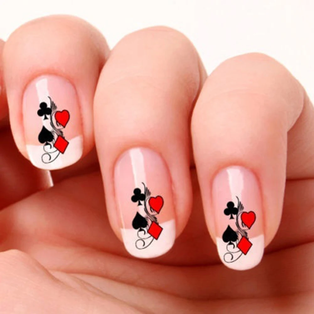 1 лист наклеек для ногтей модный покер Мультфильм Животные Сделай Сам дизайн