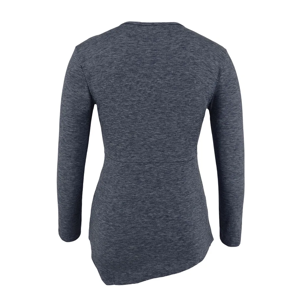 

Women Pregnant Nusring Maternity V-Neck Long Sleeve Solid Tops AutumnBreastfeeding Clothes Enceinte Maternidad Clothes For Women