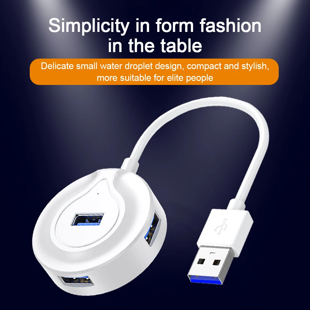 

USB-концентратор 2,0, 4 суперскоростных порта, портативный разветвитель для зарядки ПК, аксессуары для устройств, 4 порта USB
