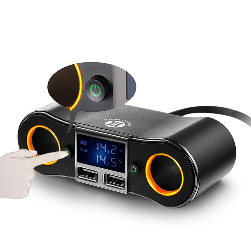 12V-24V 3.5A Dual USB Car Charger Cigarette Lighter Adapter Socket Splitter Converter Support Volmeter Display Power A30 | Автомобили и