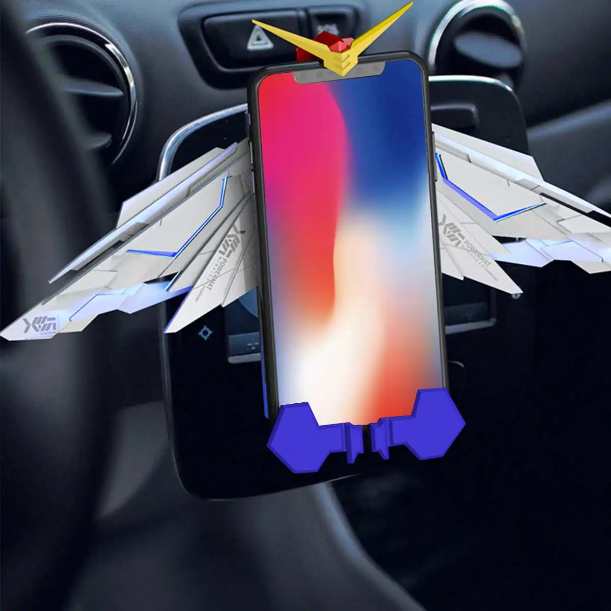 Car Version Bakeey крыло складной беспроводной мобильный телефон зарядное устройство механическое крыло Ангела Беспроводная Автомобильная Подставка для зарядки подходит для IOS Android - Тип штекера: Car Version