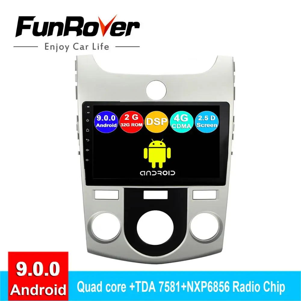 Автомобильный dvd FUNROVER 2.5D + IPS android 9 0 для Kia Forte Cerato 2011 2008 2012 радио gps навигация стерео
