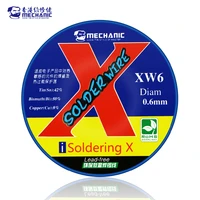 mechanic 50g 0 50 6mm solder wire xw56 rosin core lead free 138%e2%84%83 low melting point welding flux sn 42bi 50cu 8