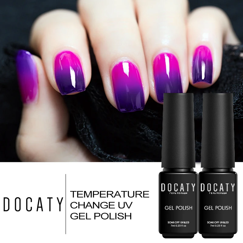 Термальный блестящий гель отмачиваемый УФ Гель лак температурный меняющий цвет