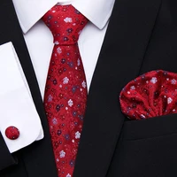 factory sale mens 100 silk wedding party banquet ties handkerchief set gold checks dots pocket square hanky necktie suit