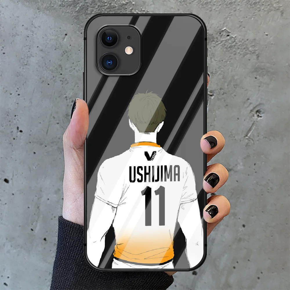 

Haikyuu!! Phone Tempered Glass Case Cover For IPhone 6 6S 7 8 11 12 X Xr Xs Se 2020 Pro Max Plus Mini