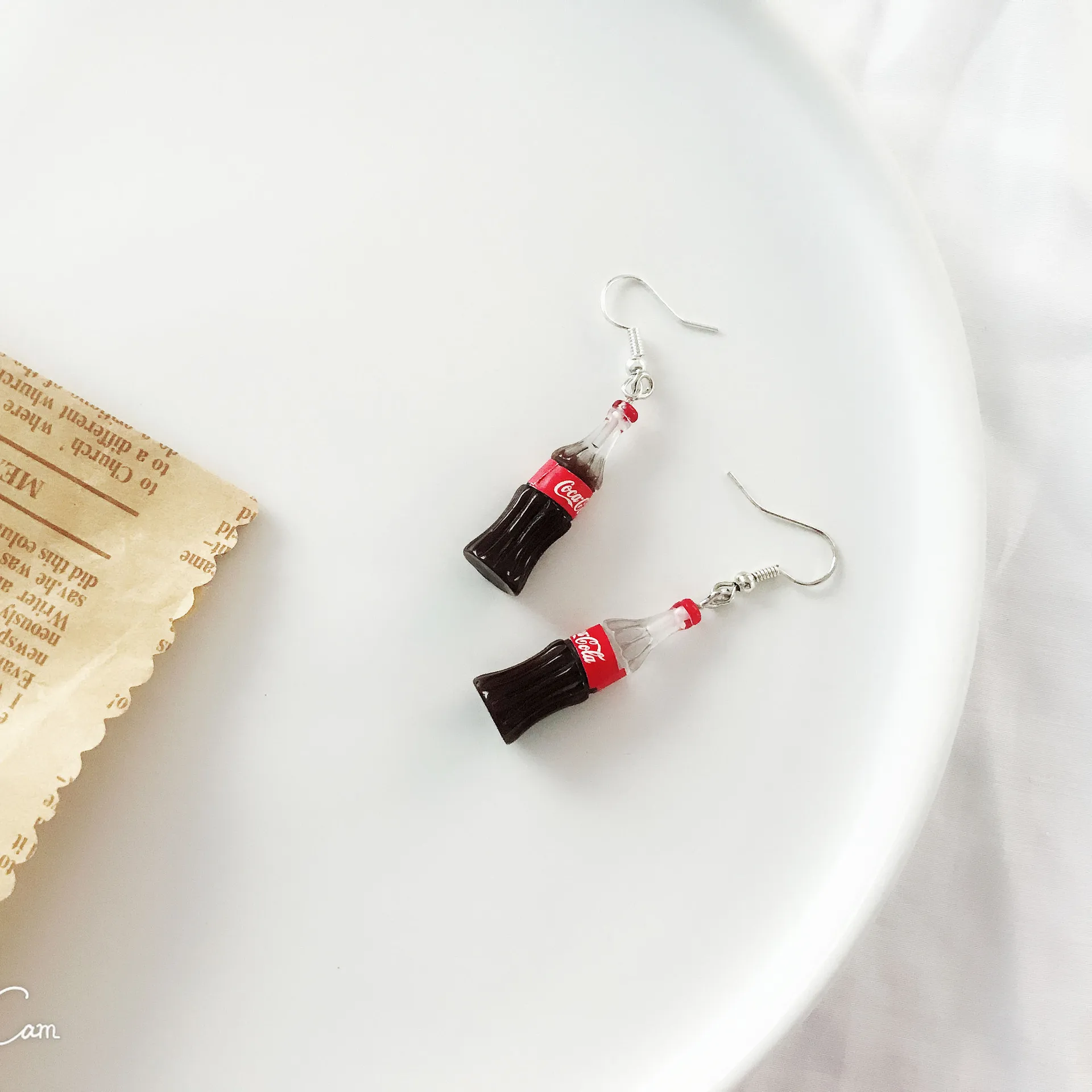 Креативные бутылки пива милые красные серьги Модные ювелирные изделия Висячие