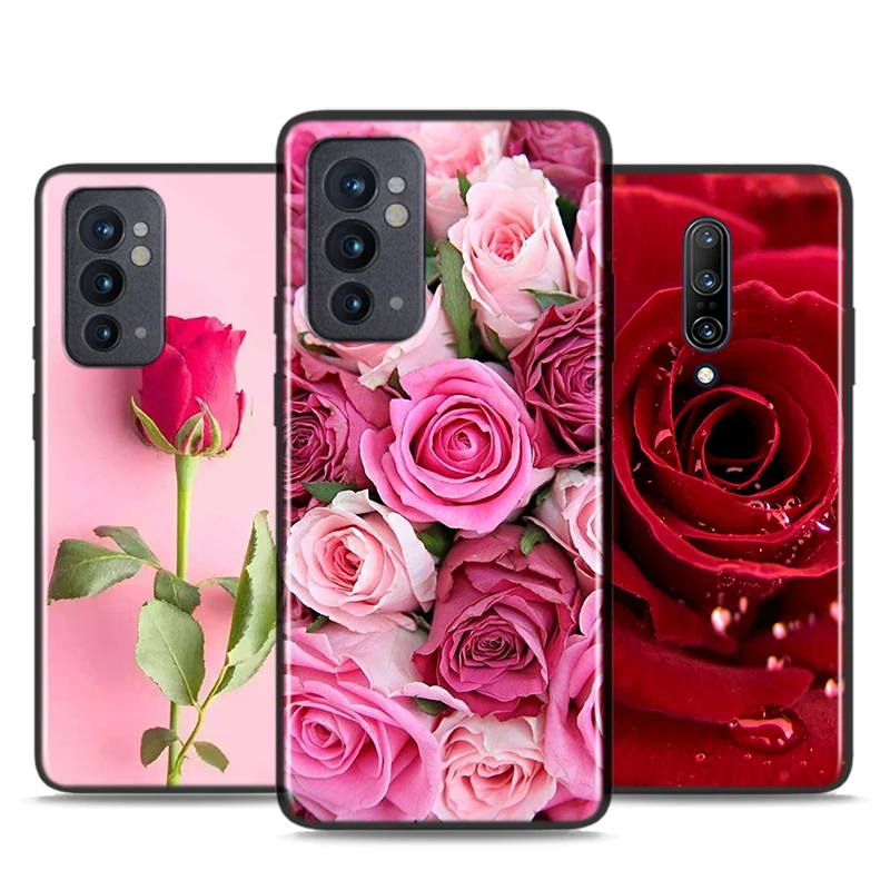 

Red Rose Flower For OnePlus 9 9R Nord CE 2 N10 N100 8T 7T 6T 5T 8 7 6 Pro Plus Silicone Phone Case Cover Coque