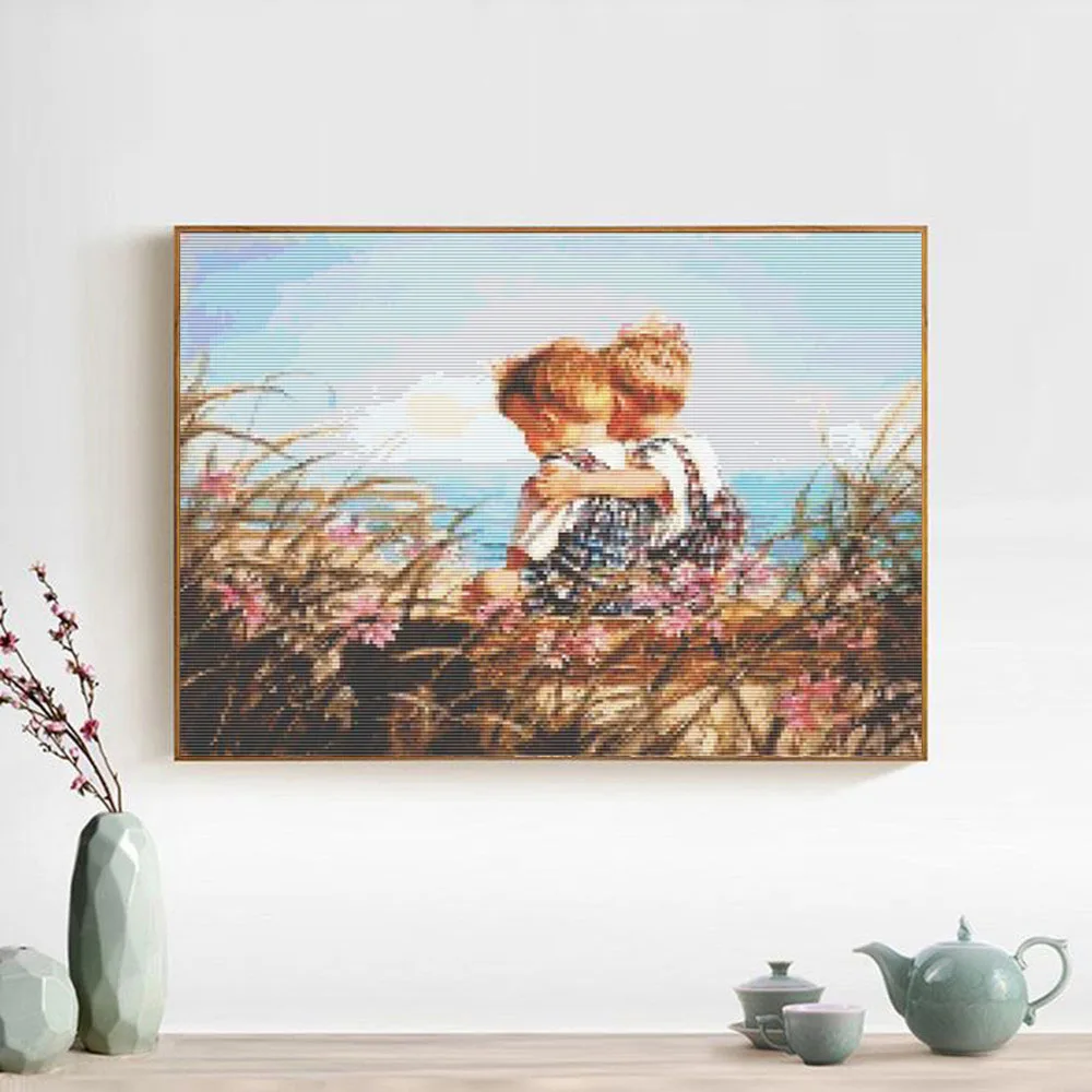 Scenic Diamond Mosaic Embroidery Hobbies and Craft Wall Decor DIY Painting Seaside Children Patterns Rhinestone Child YD | Дом и сад