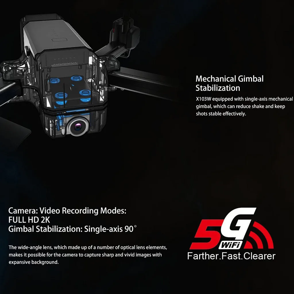 MJX X103W 5G Wi-Fi FPV gps складной Радиоуправляемый Дрон с 2K HD камерой Следуйте за мной режим RTFQuadcopter вертолеты с дистанционным управлением W805