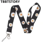 Ремешок на шею с маргариткой, шнурок для ключей, ID-карт, бейджей, подвесной шнурок сделай сам, лента для ключей