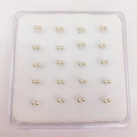 925 sterling silver pearl nostril stud pin nose piercing body jewelry 20pcs pack