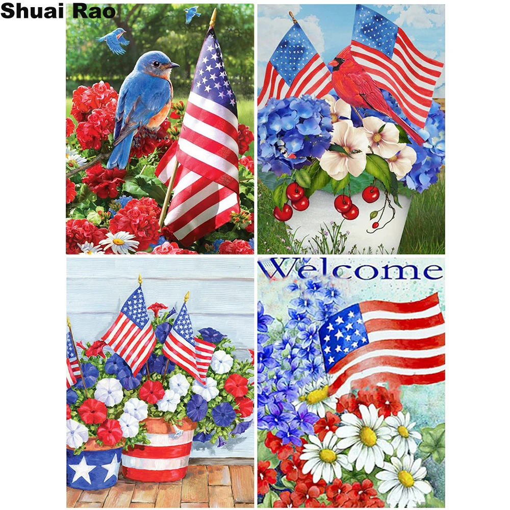 Новинка подарок США Национальный флаг Алмазная с изображением птицы Картина