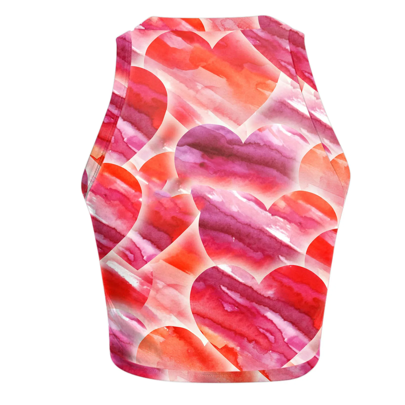 Майка женская с круглым вырезом и принтом сердечек | Женская одежда