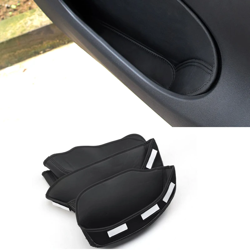 For Tesla Model Y 2020 2021 Leather Door Side Storage Box Protector Organizer Tray Car Accessories 4PCS | Автомобили и мотоциклы