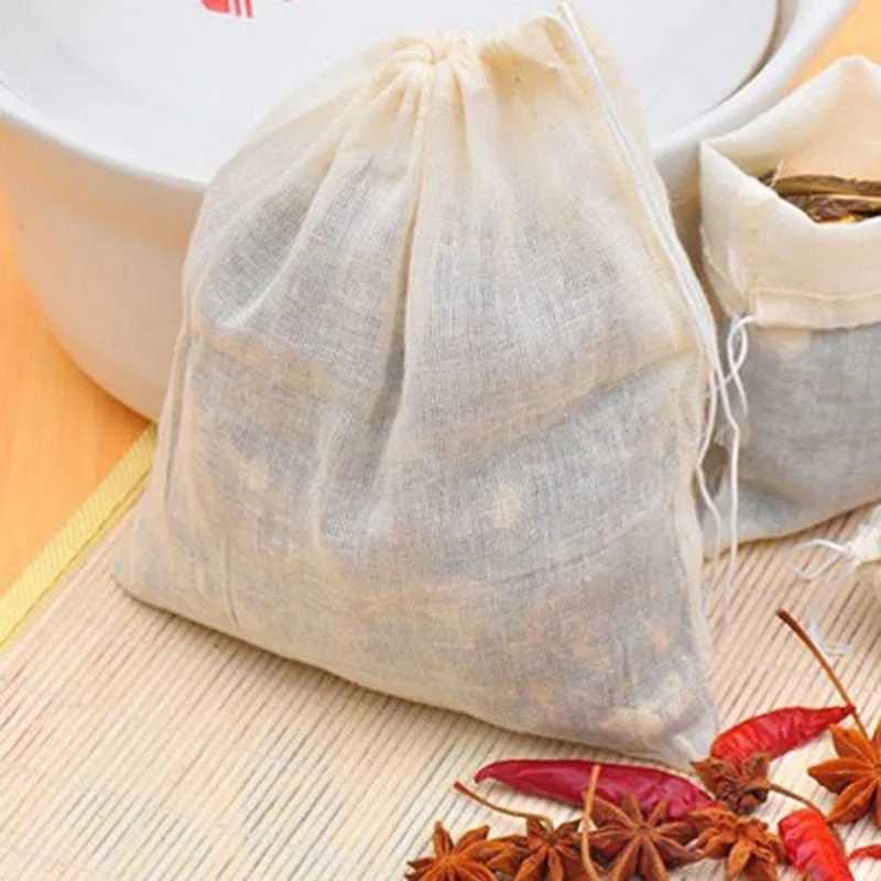 100 pieces 100%  natural unbleached Cotton filter bags for tea coffee food