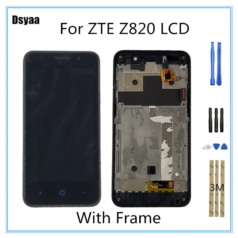 Запасные части для zte Z820 ЖК-дисплей с сенсорным экраном дигитайзер в сборе рамкой