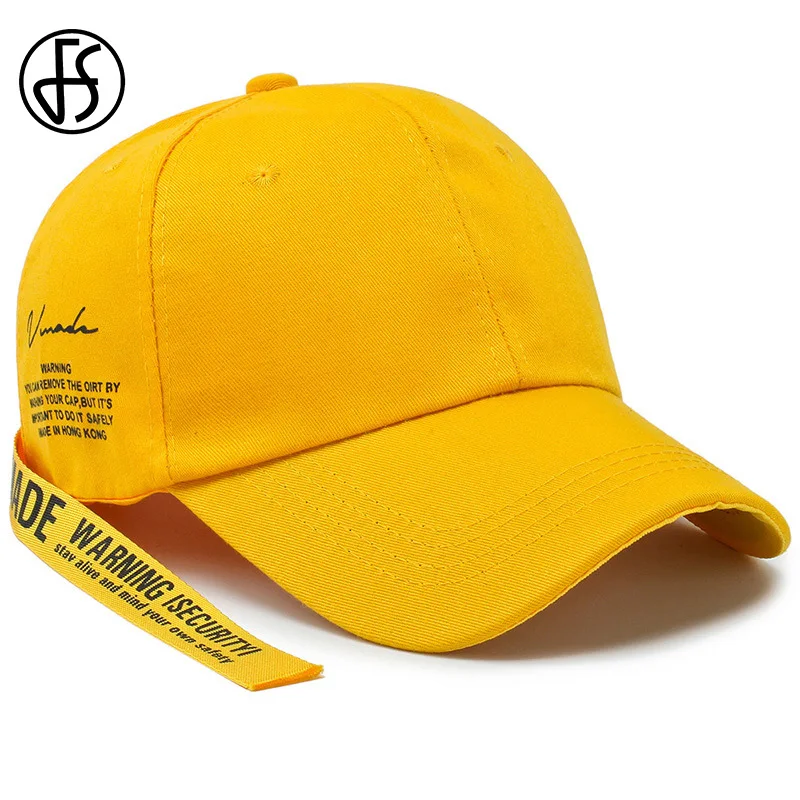 FS летняя Корейская желтая Мужская кепка в стиле хип хоп бейсбольная с Snapback для